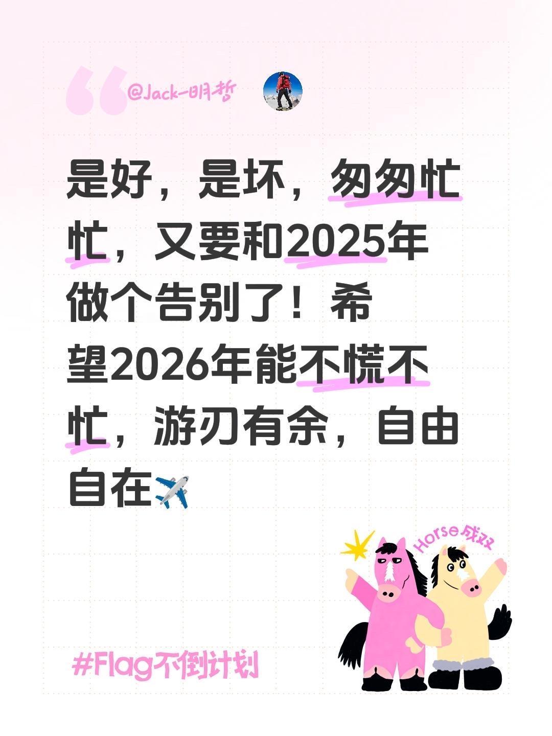 是好，是坏，匆匆忙忙，又要和2025年做个告别了！希望2026年能不慌不忙，游刃