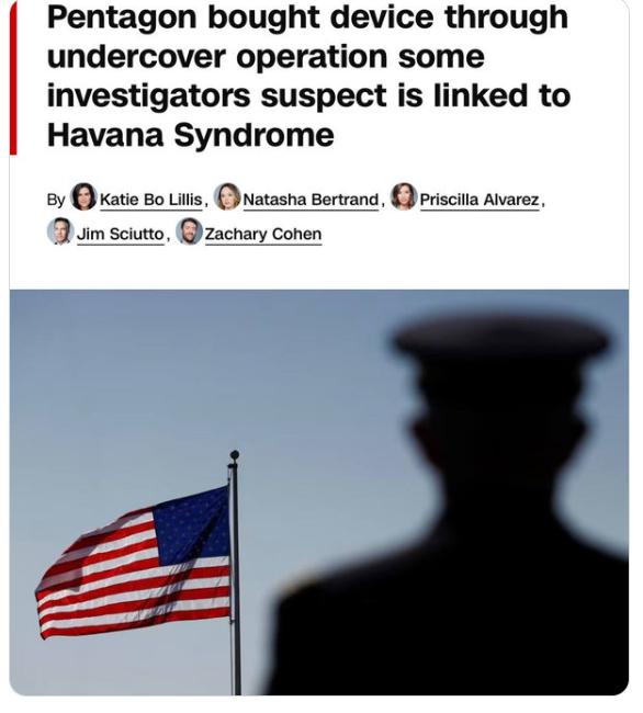 【美国研制出一种会引发“哈瓦那综合症”的武器。】 据报道，该设备会发射脉冲无线电