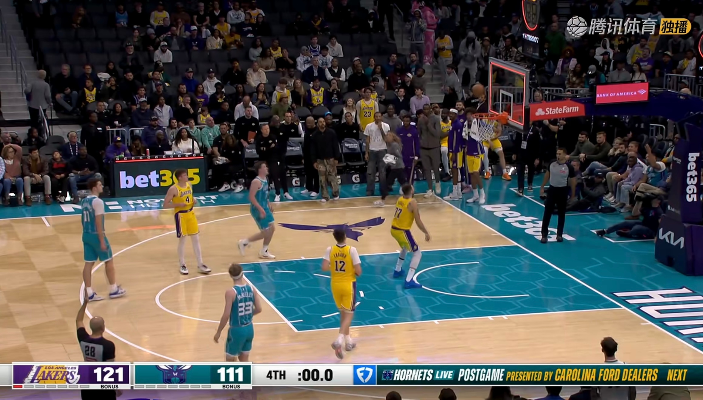 湖人121:111战胜黄蜂，有没有想看全场回放的？湖人vs黄蜂金秋观赛季新赛季篮