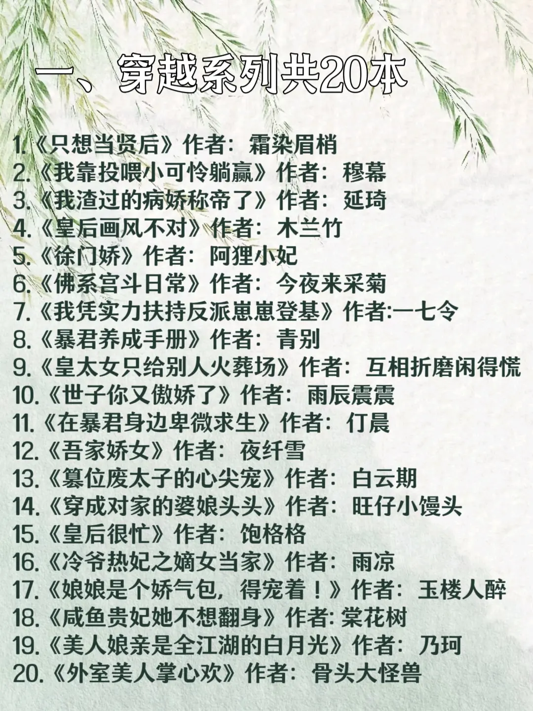 穿书穿越古言大合集，这次更了超级超级多哦～分类也很齐全