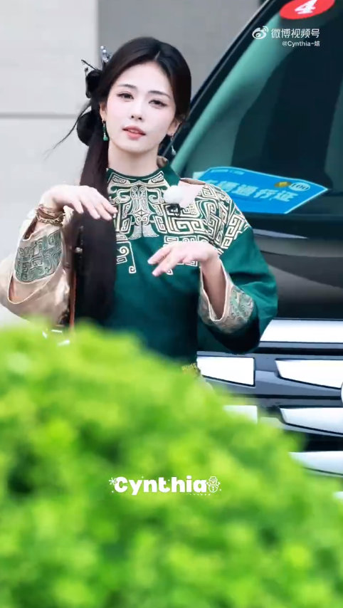 白鹿青铜纹古装造型 白鹿把青铜纹穿身上了 白鹿青铜纹古装造型，白鹿把青铜纹穿身上