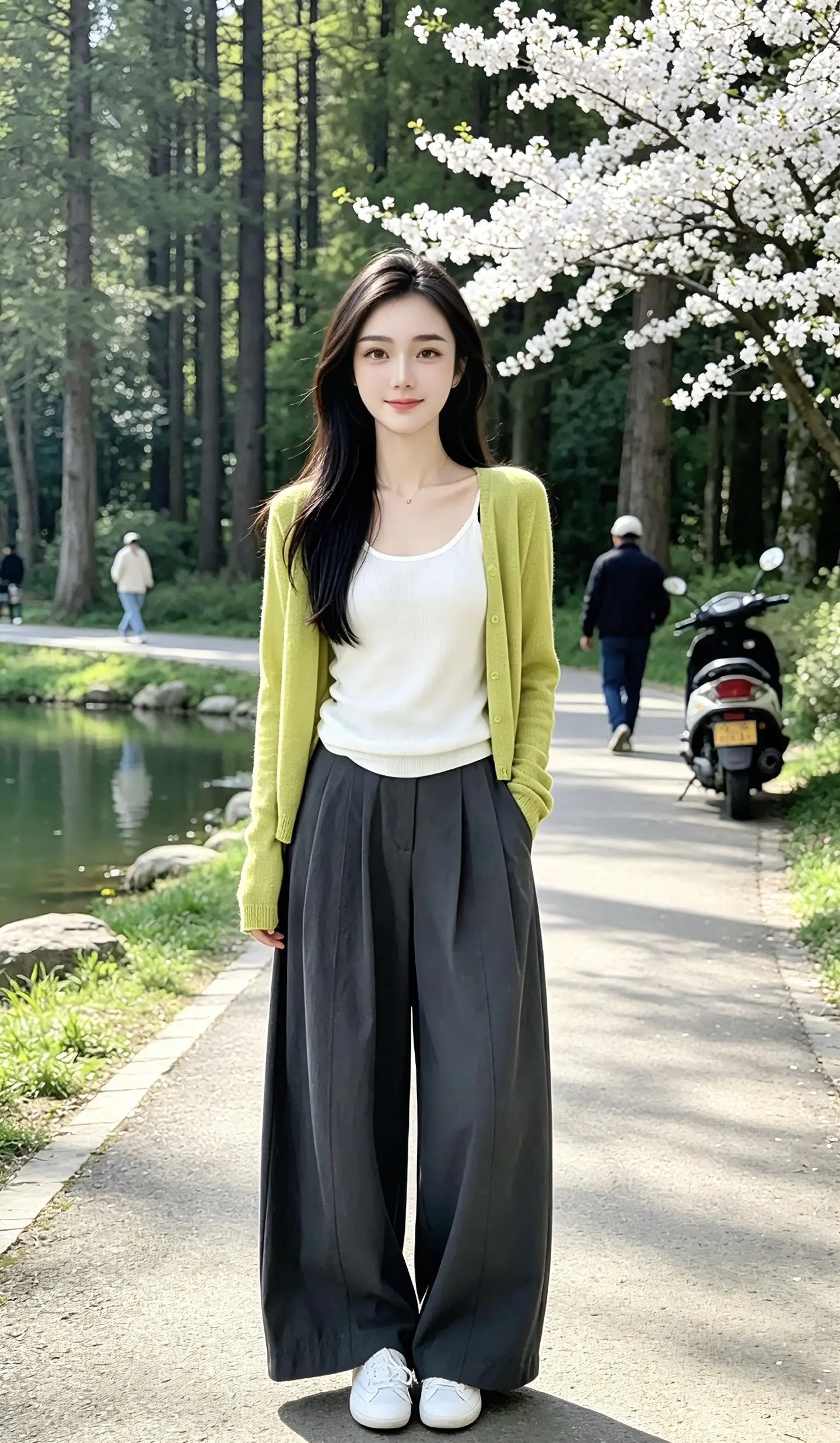 松弛慵懒风穿搭套装 韩系温柔薄款v领针织开衫 夏日通勤穿搭好清爽