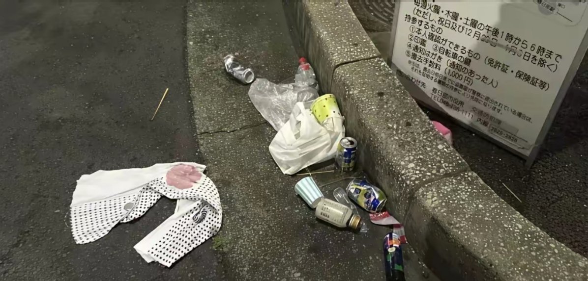 日本街头，垃圾遍地。文明的滤镜碎了！