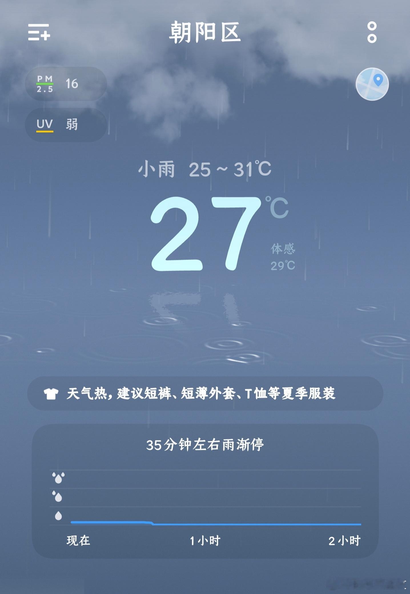 北京出门像被牛舔了一口今天天气不错啊，看我一来就降温了！[偷笑]  ​​​