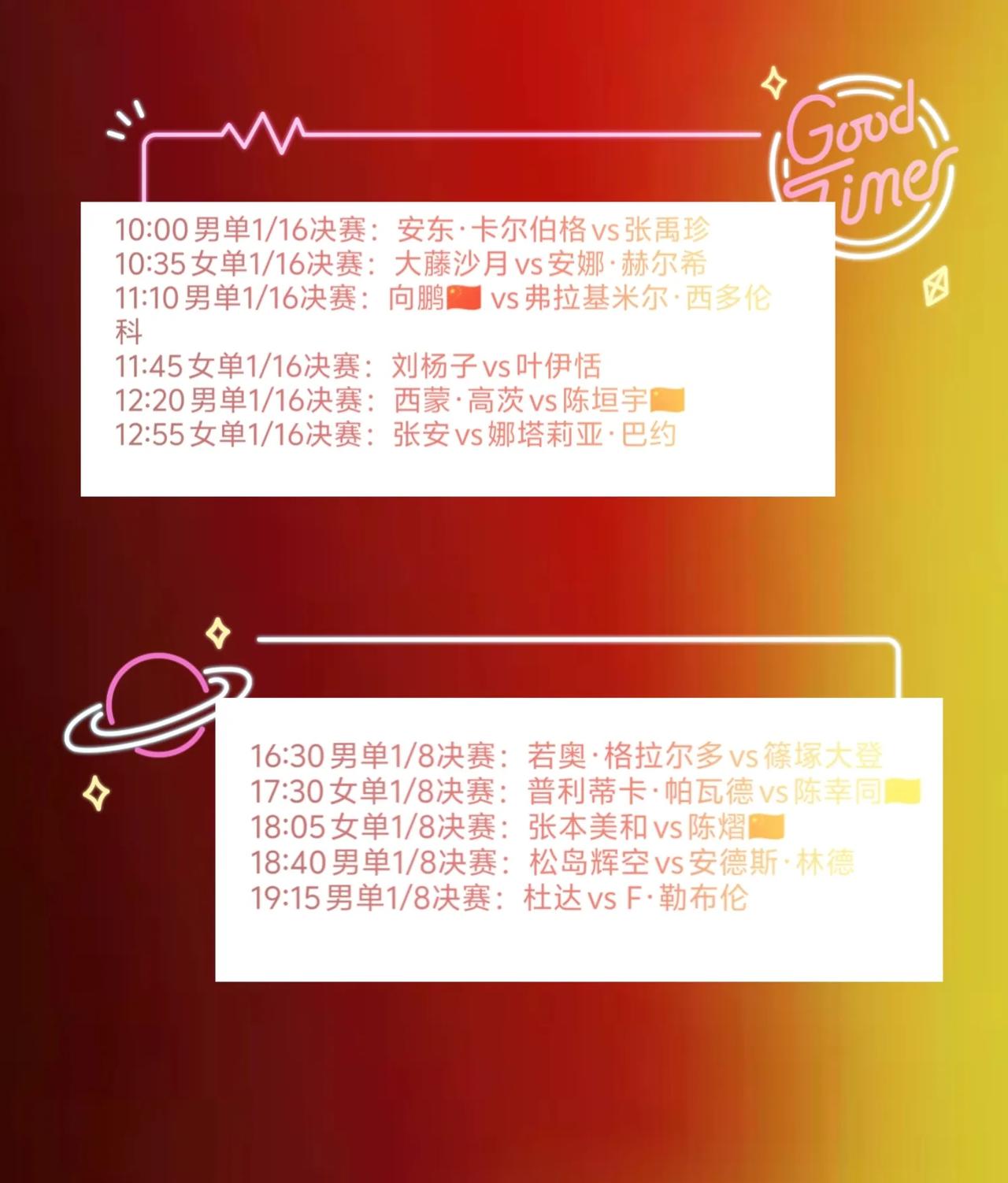 WTT横滨冠军赛，
简单回顾上一比赛日情况：
陈熠带病大比分3：2逆转李恩慧，
