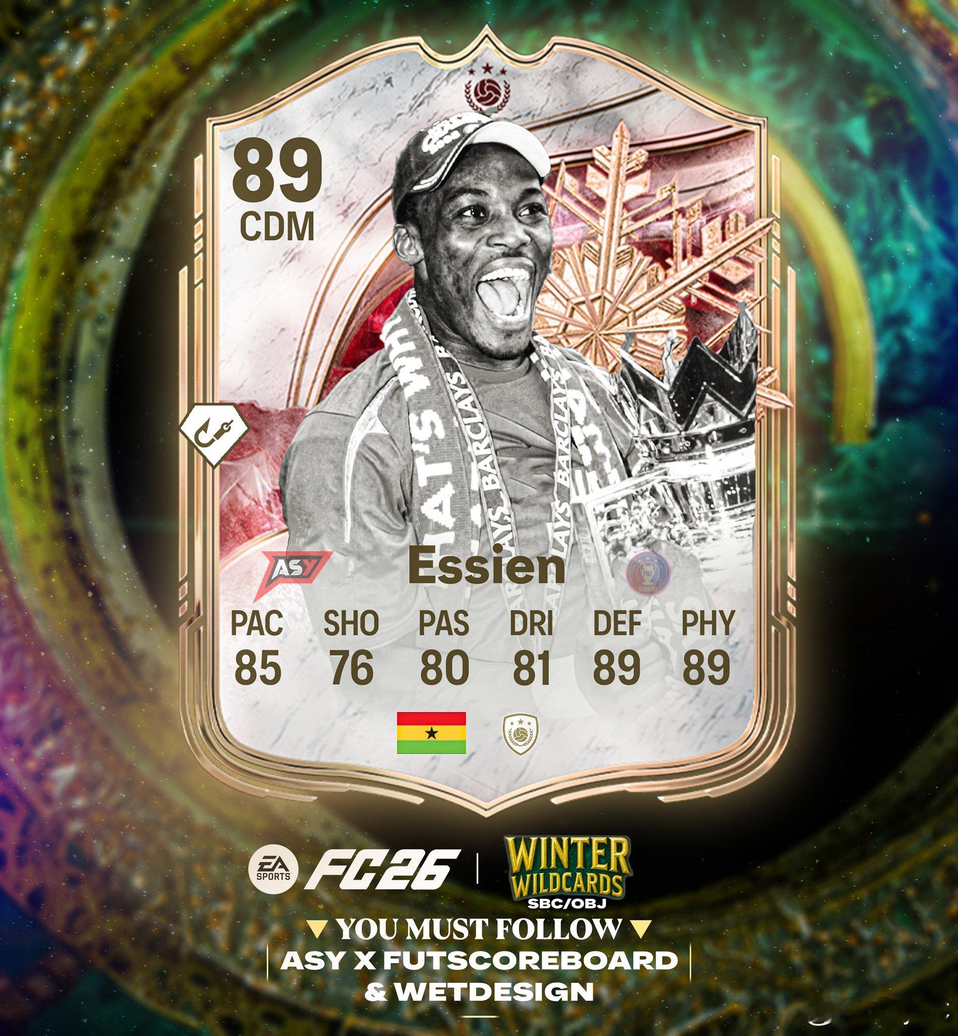 WinterWildcards冬季外卡埃辛确认。将通过SBC或目标任务推出。FC