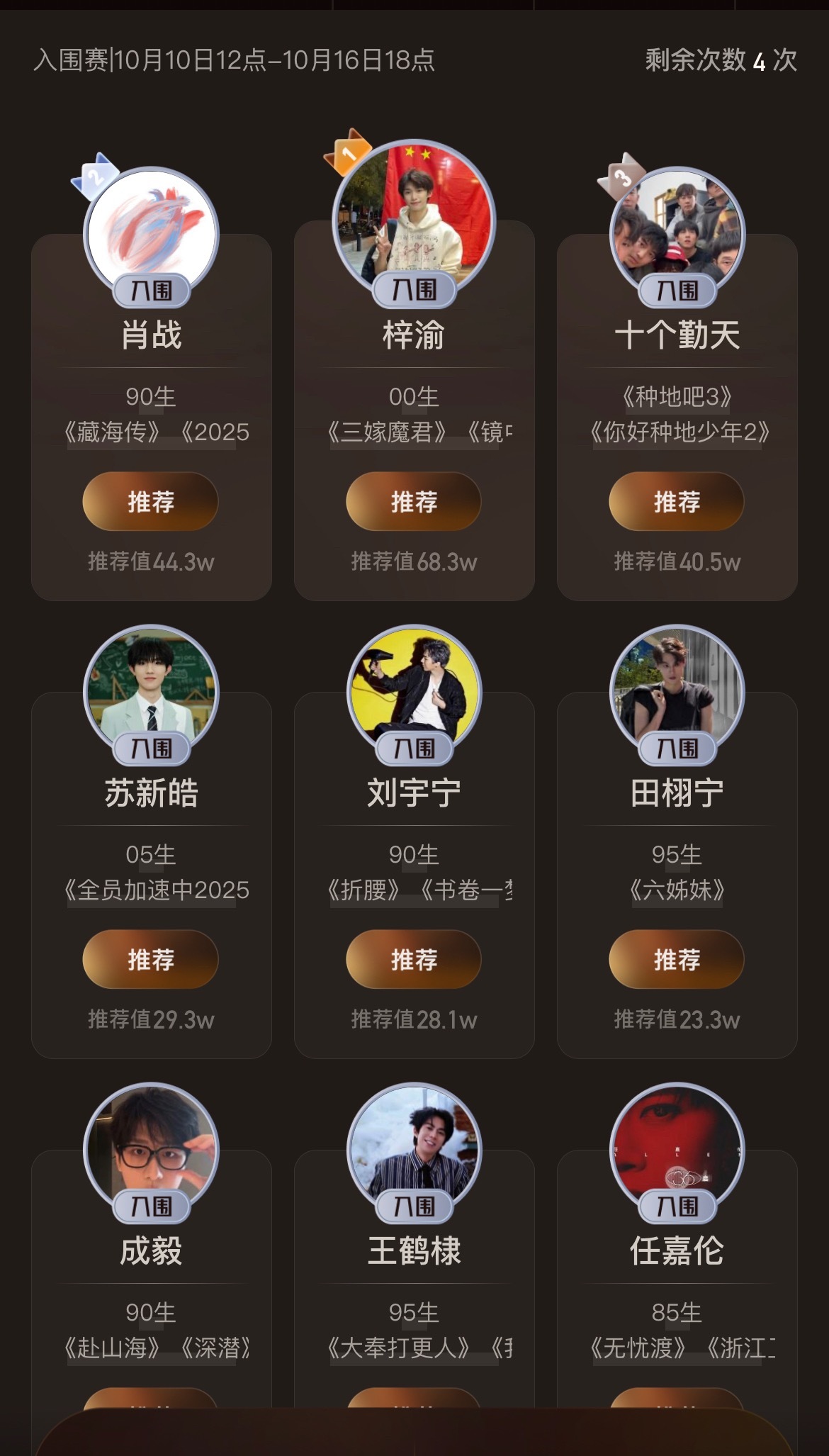 微博视界大会投票开启，你们投谁？微博视界大会 ​​​