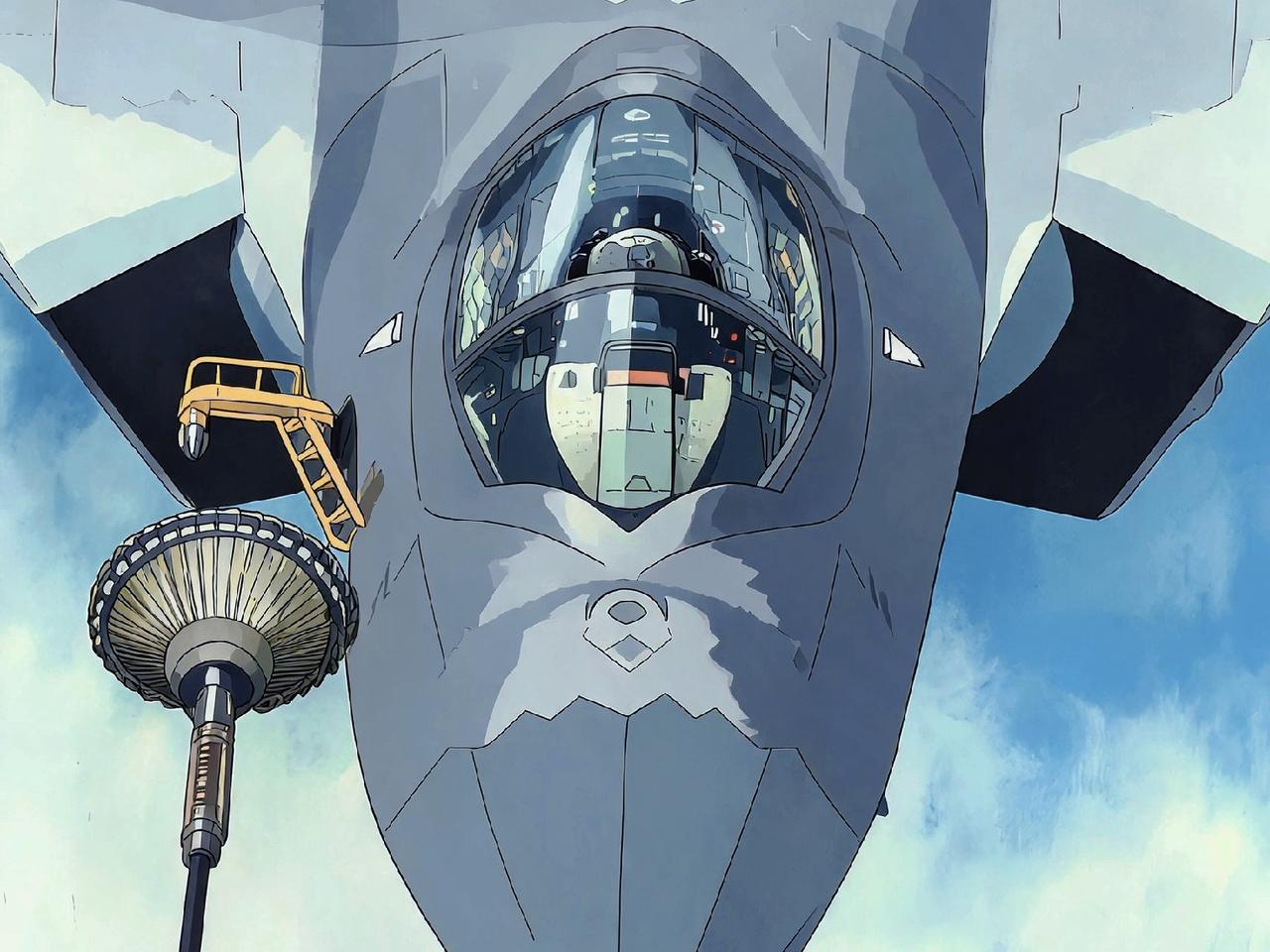 航空艺术绘画·歼20空对空加油