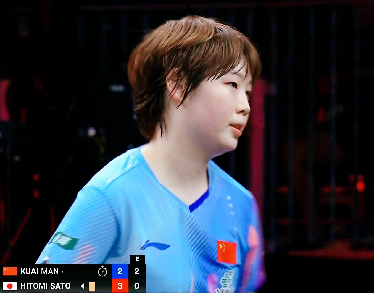 我去！蒯曼4:3逆转佐藤瞳，数板子战术太对了！

前四局
佐藤瞳3:1领先
但是
