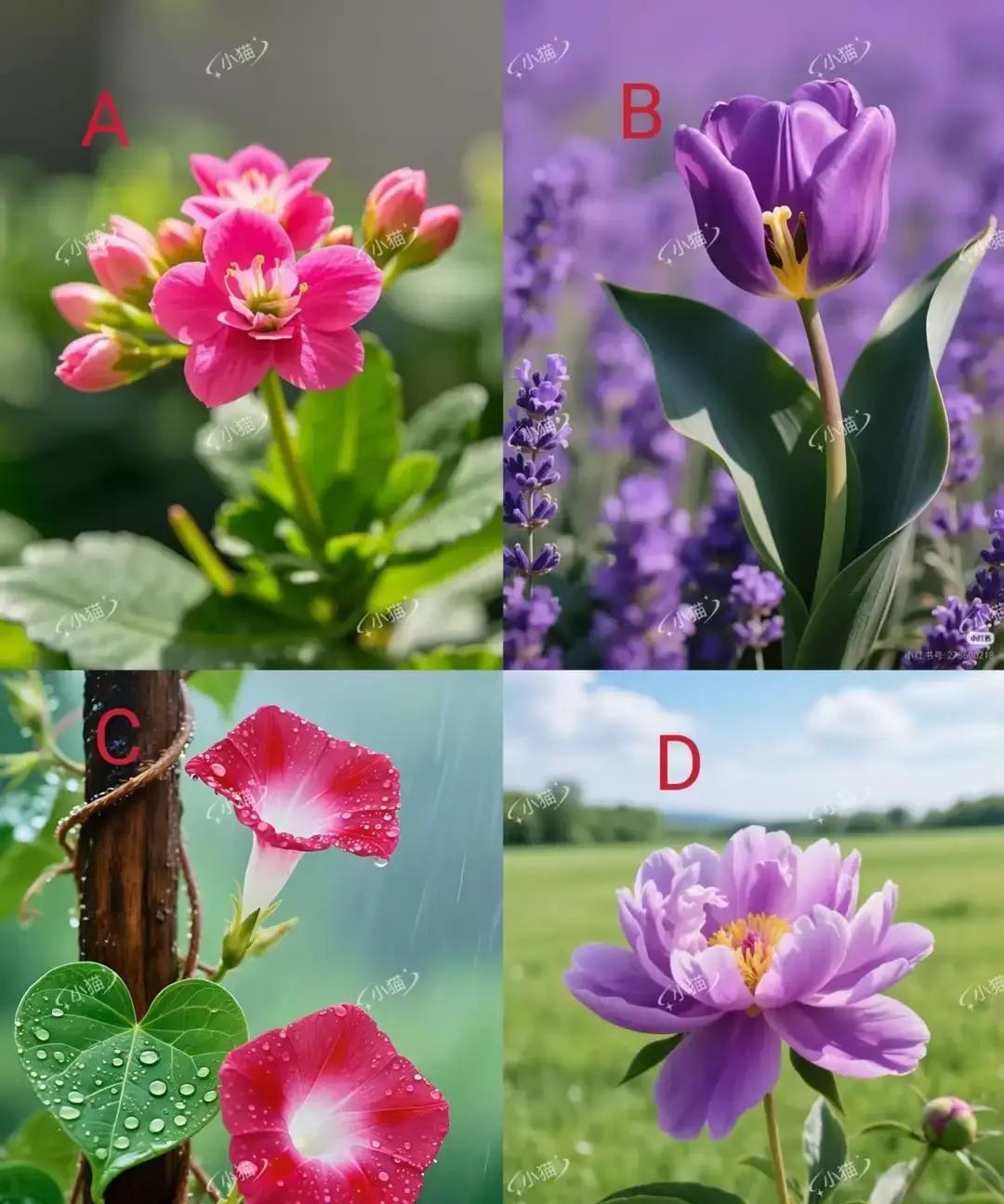 四朵花测试把我妈牢牢钓住。
她大清早把图甩进家族群，配一句“我选牡丹，原来还能享