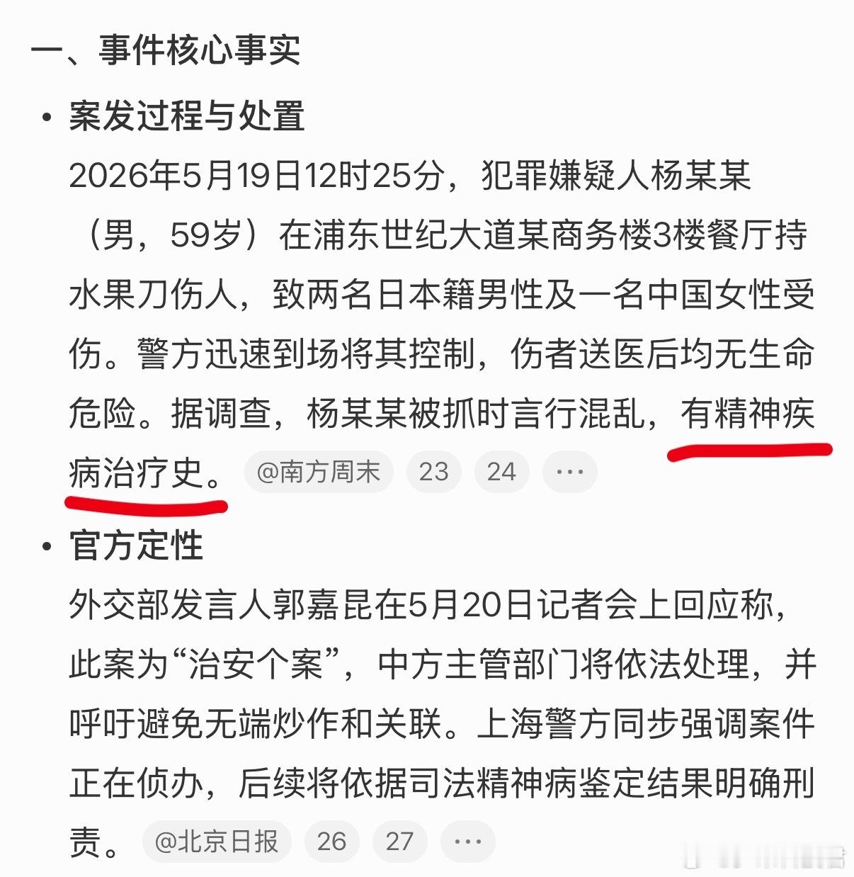 上海一精神障碍患者持刀伤2日本人精神病人该进医院就进医院，监护人要承担起责任，否
