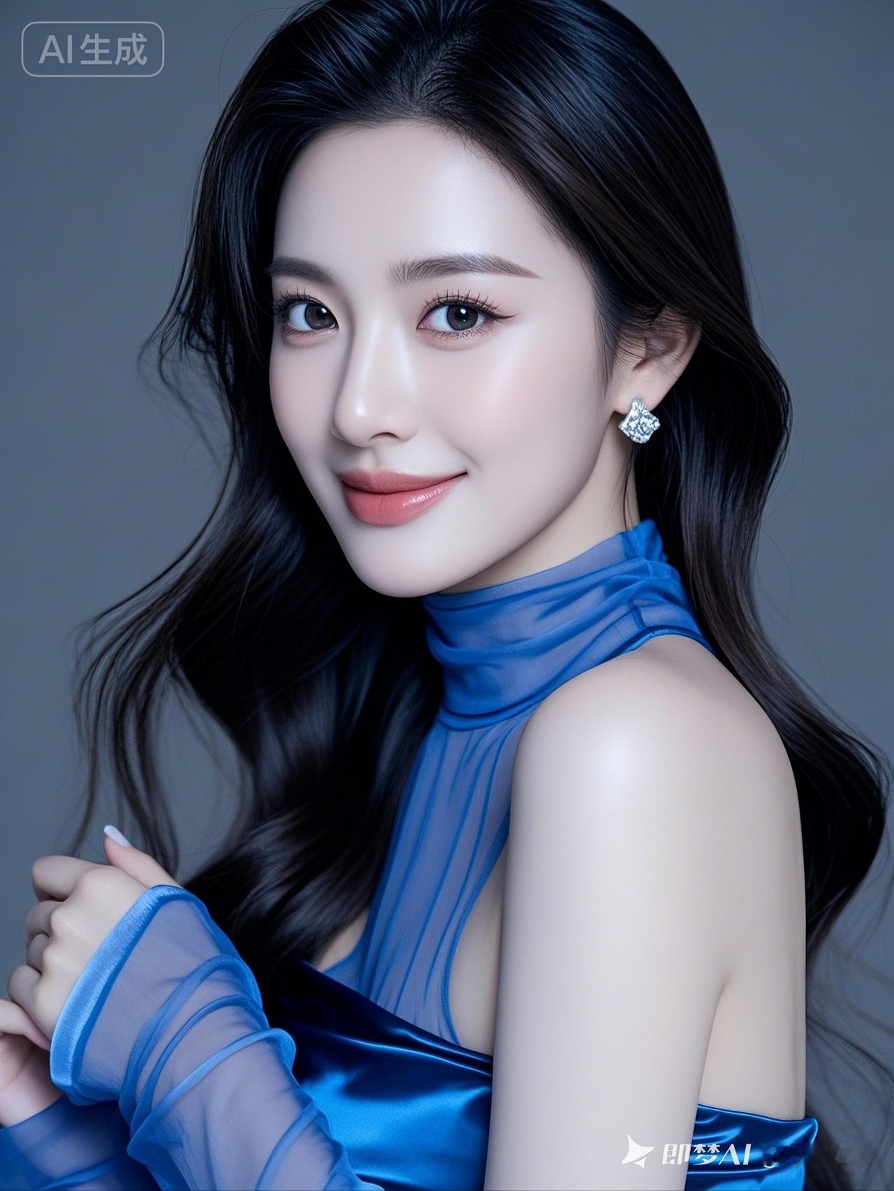 这美女穿蓝色衣服真好看！