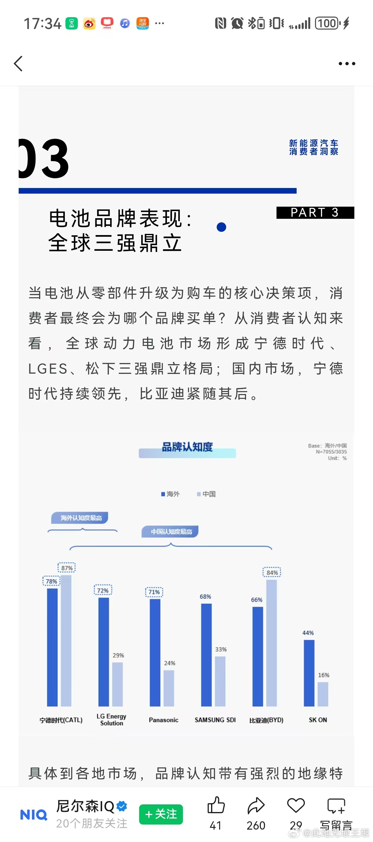 尼尔森IQ发布了《2026年全球新能源车消费者研究报告》，在这份报告中，关于动力