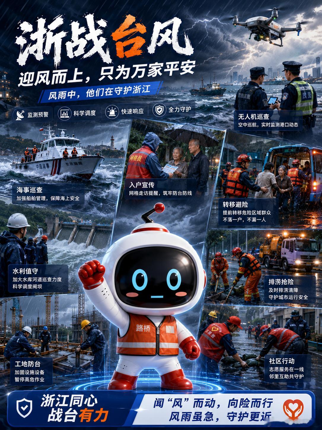 台州 【浙战台风 闻“风”而动，向险而行】风雨中，海事巡查、转移避险、排涝抢险、