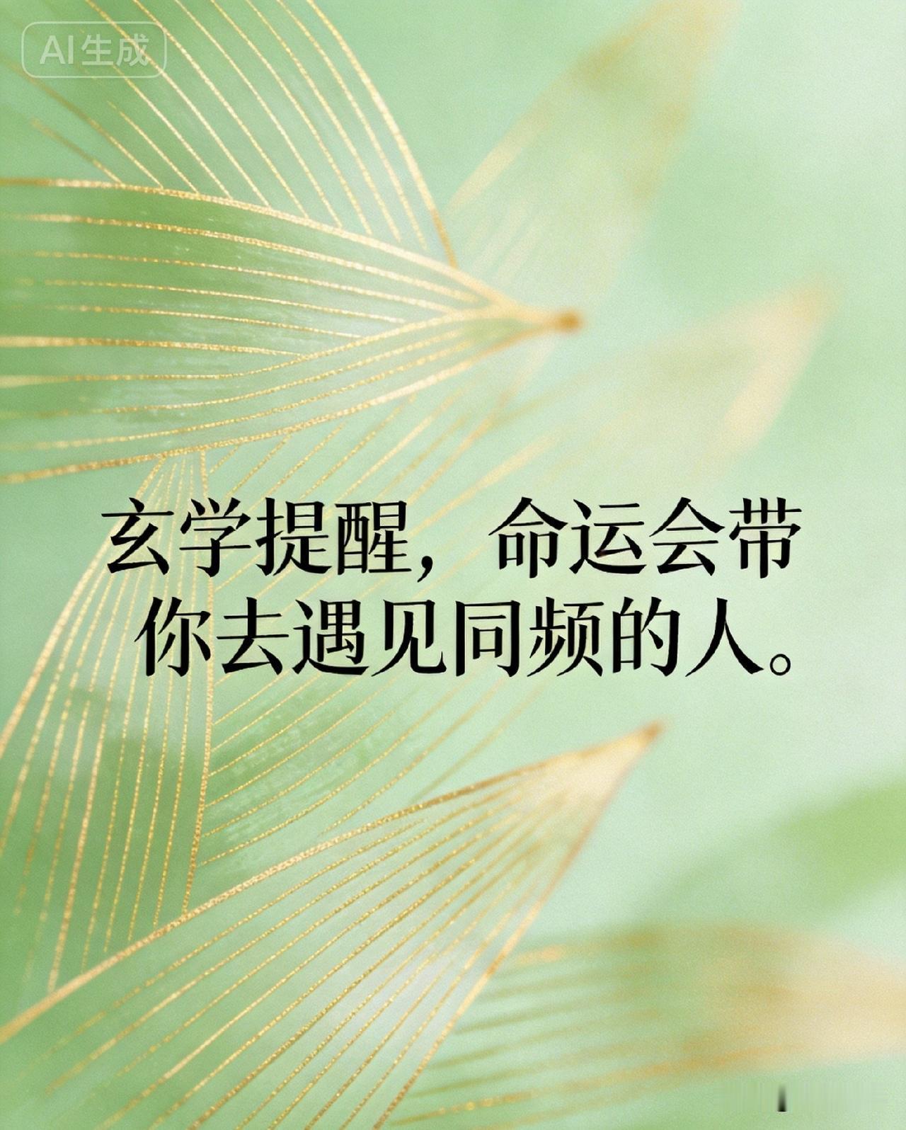 玄学提醒，命运会带你去遇见同频的人。

玄学里说，“判断一个人是不是正在走上坡路