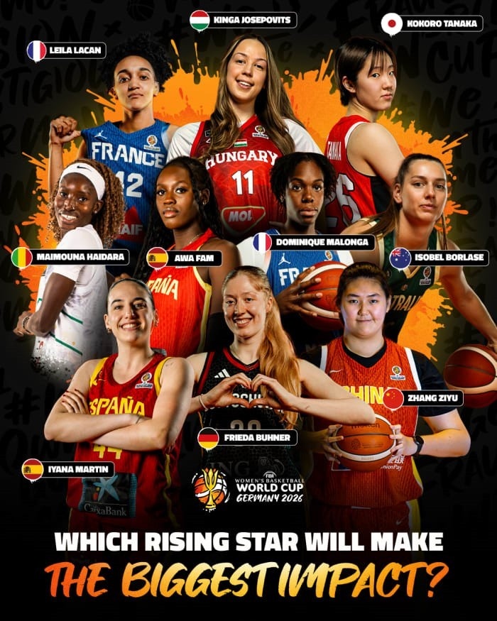 FIBA官方评选2026年女篮世界杯的十大潜力新星 张子宇入选