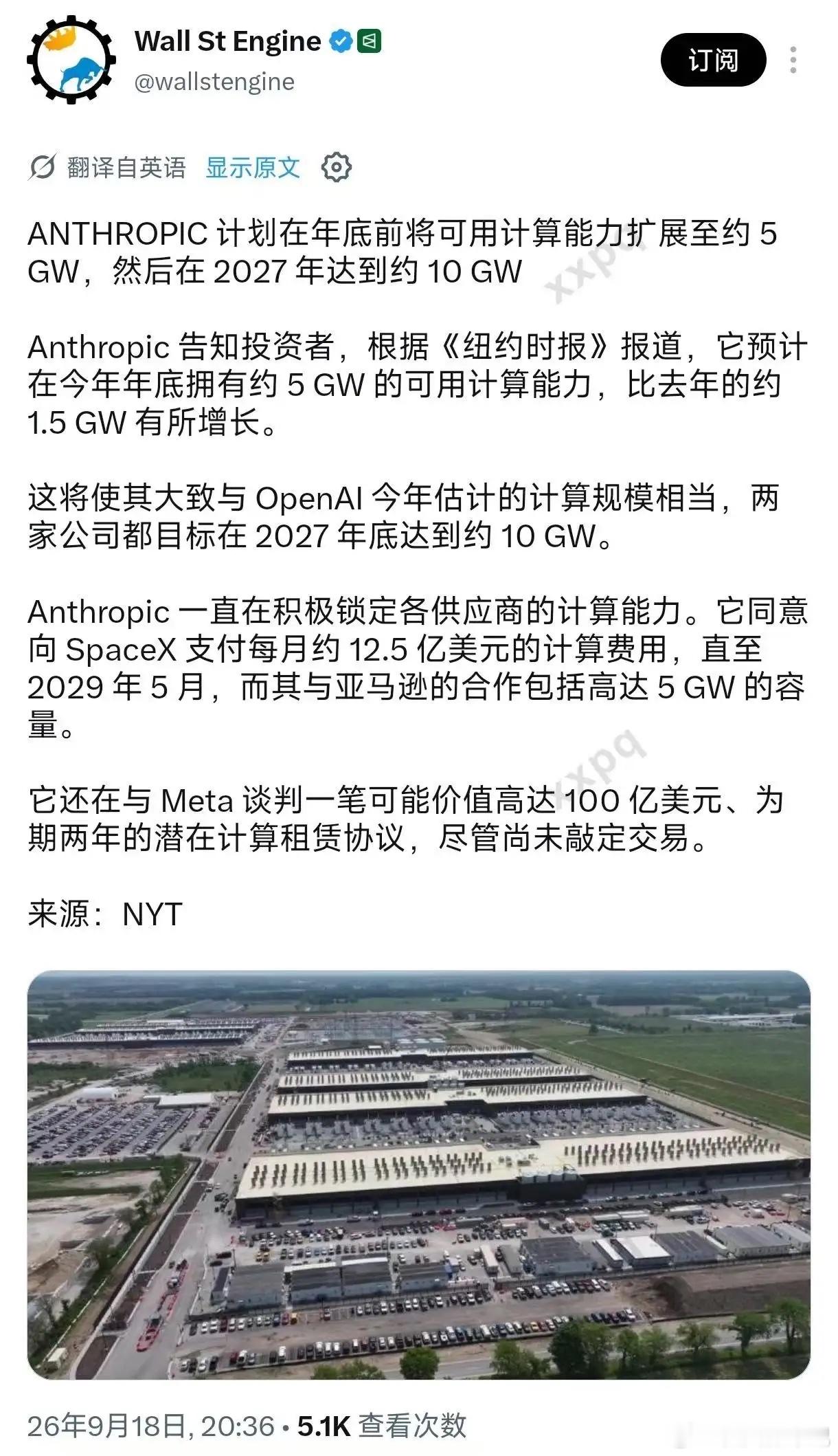 Anthropic 计划在年底前上线 5GW 的计算能力，全加上速，哪儿来的降速