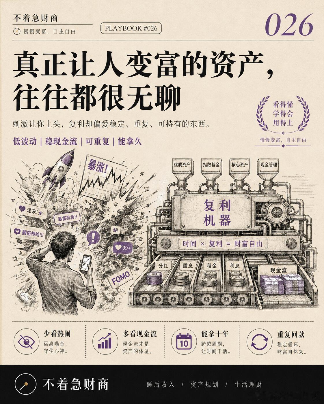 经典理论！和你想象的可能正好相反：真正能让人变富的资产，往往都很无聊！ 