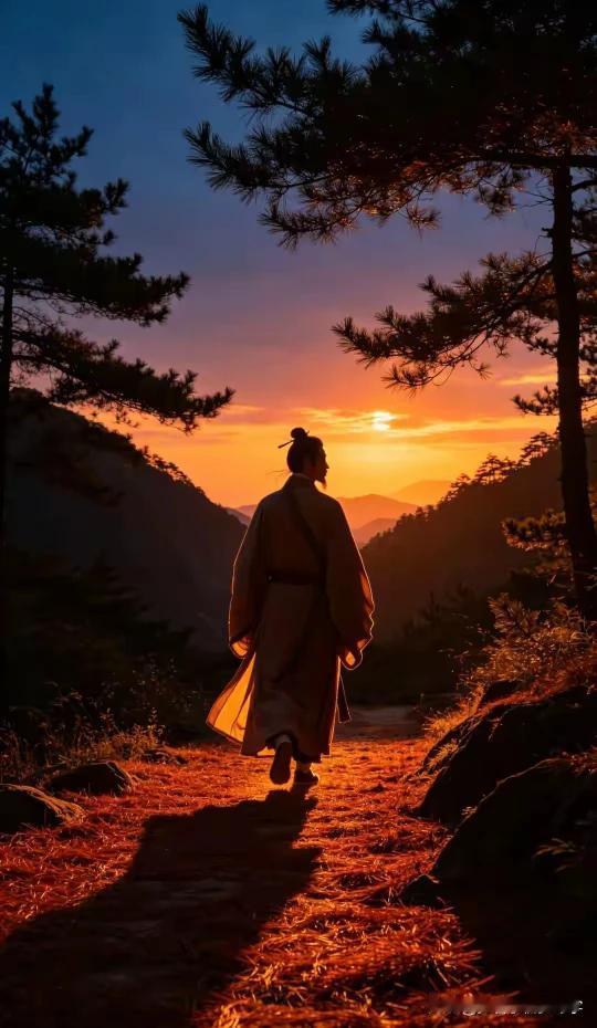 续句诗：
懒向人间诘岁华，
翠微深处是吾家。
有时采药泉崖晚，
漫步山间暮晚霞。