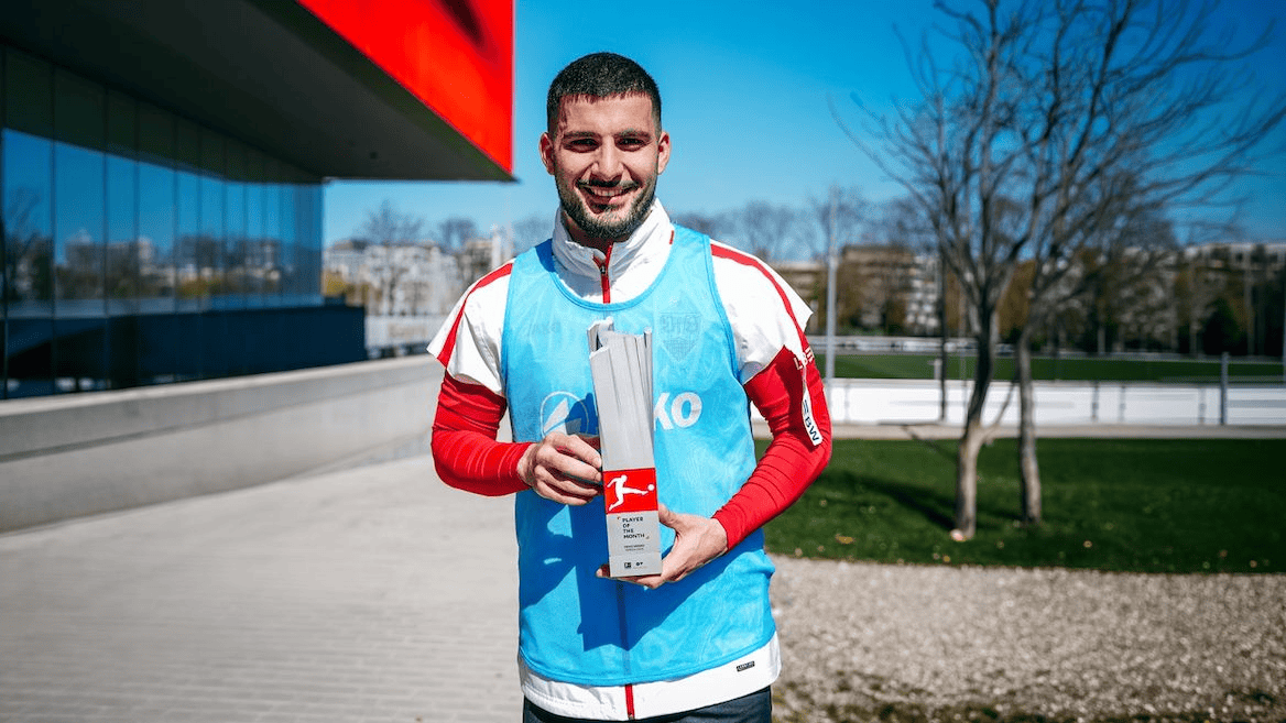 4场5球2助，官方：斯图加特前锋恩达夫当选德甲三月最佳球员