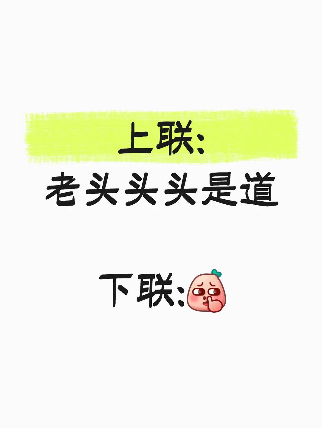 才子佳人们，请对下联！

上联：老头头头是道
下联：_______？诗友请赐墨！