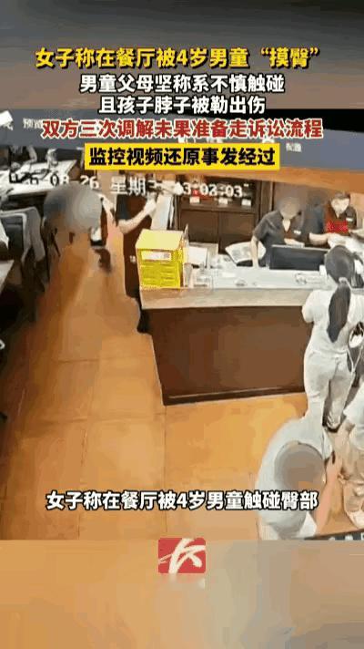 男孩因身体失衡，手部无意间碰到女子臀部，本是孩童无心之过的小事，却被当事人诉诸舆