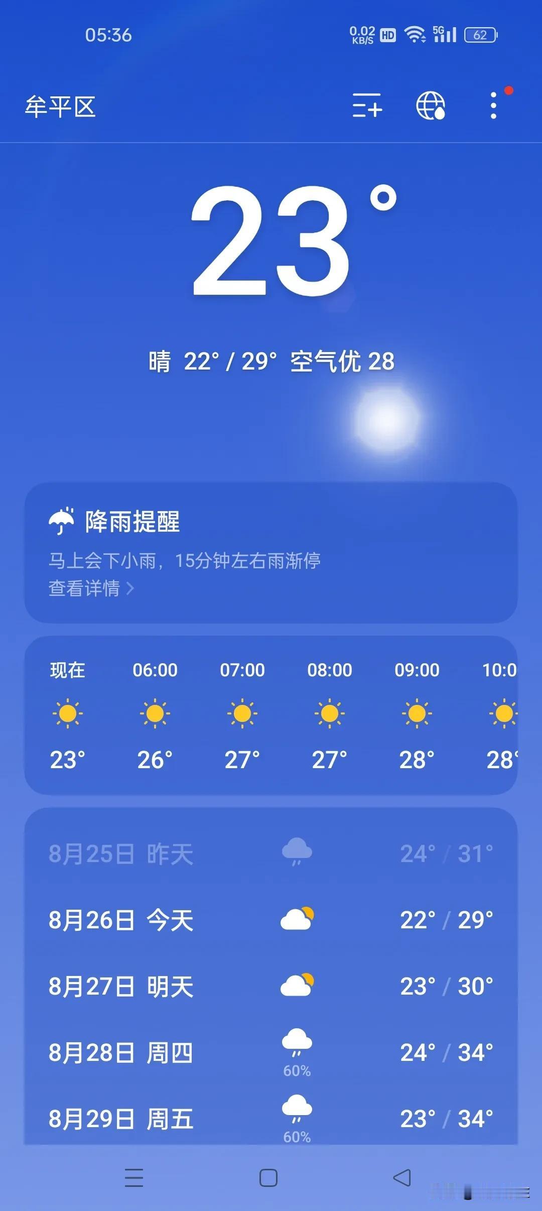 天凉好个秋！一场秋雨过后，今晨竟然被冻醒了，看了看温度显示，气温23℃，这也是今