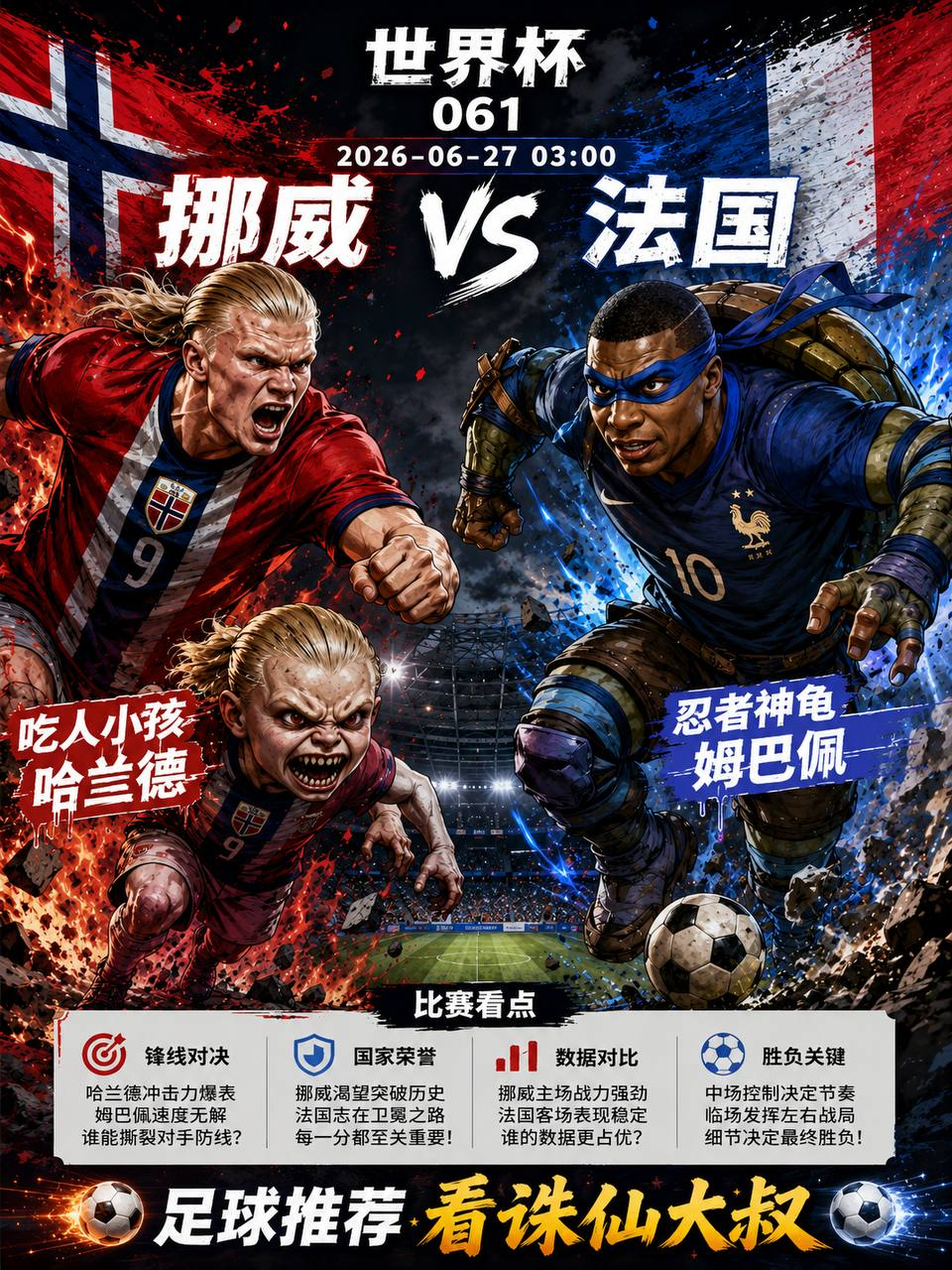 🔥诛仙大叔世界杯焦点解析｜挪威VS法国强强对话提前上演，小组头名之争进入白热化