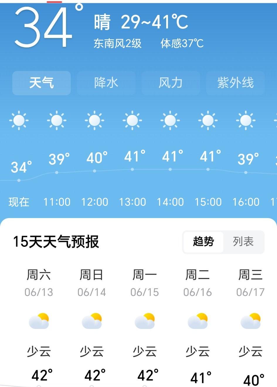 看看印度新德里的天气预报，无不为之震惊。白天平平常常都40多度，今天天气预报29