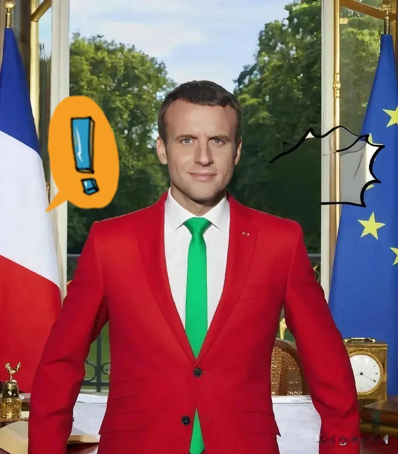 刚从中国回来的马克龙，立马翻脸不认账。他急匆匆站出来说：“我没说过美国会背叛乌克