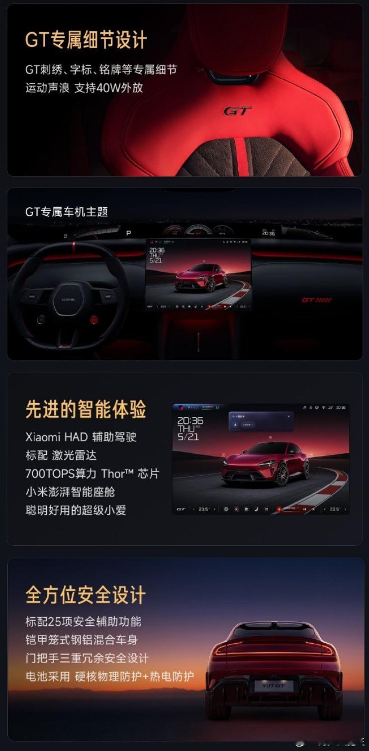 三张图 看懂YU7 GT这个红色...  小伙子们怕是难顶 