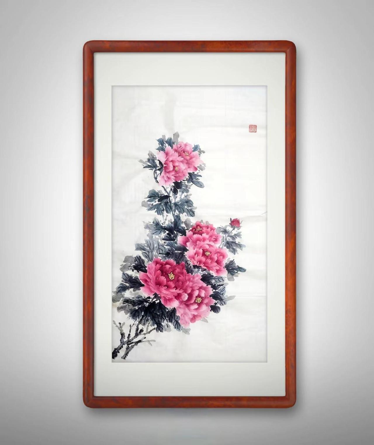 留白处，是想象；浓淡间，是风骨。国画牡丹花开富贵 写意国画牡丹 书画是一种修养 