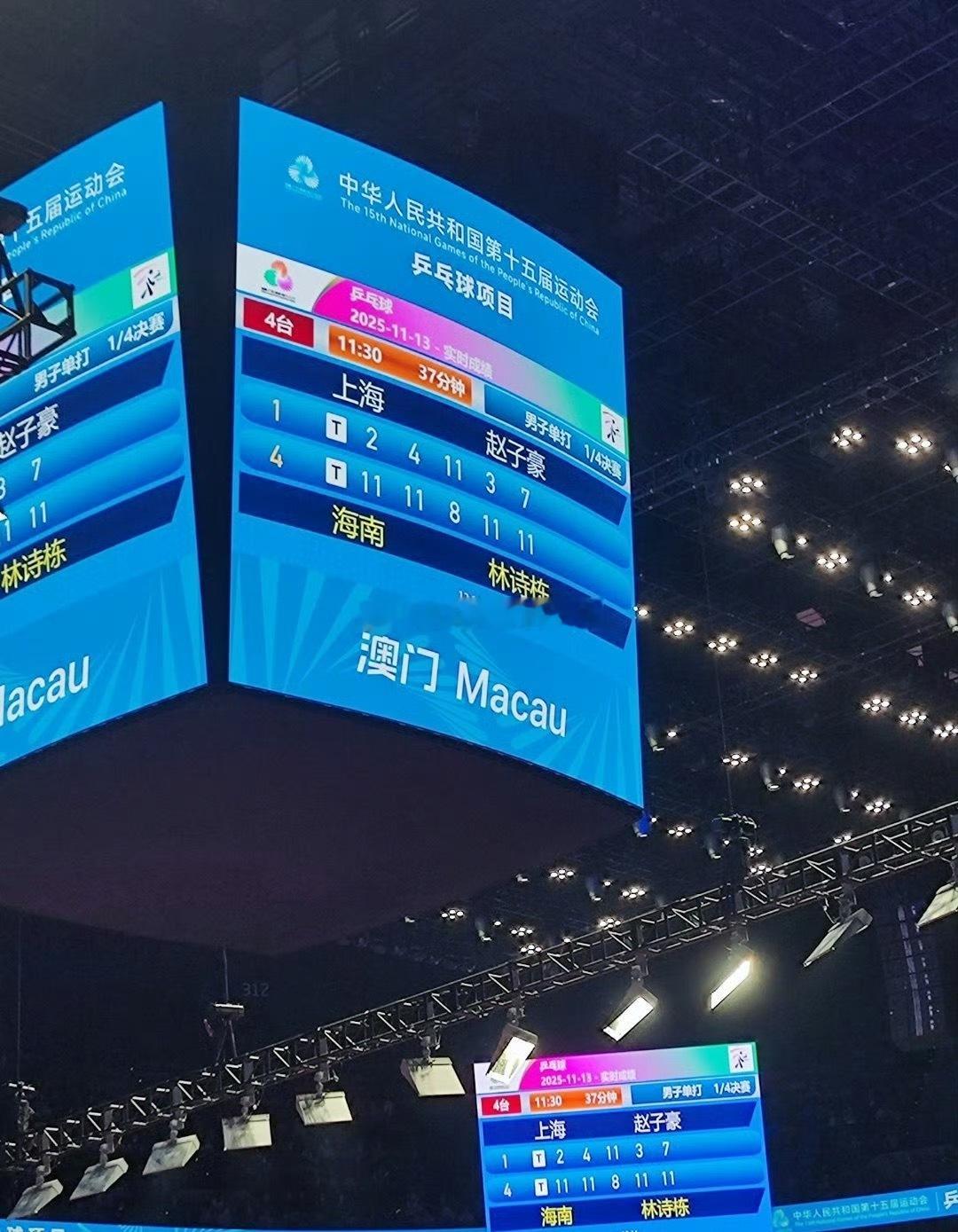 ｜ 恭喜林诗栋总比分4比1晋级男单半决赛小局比分为：11-2，11-4，8-11