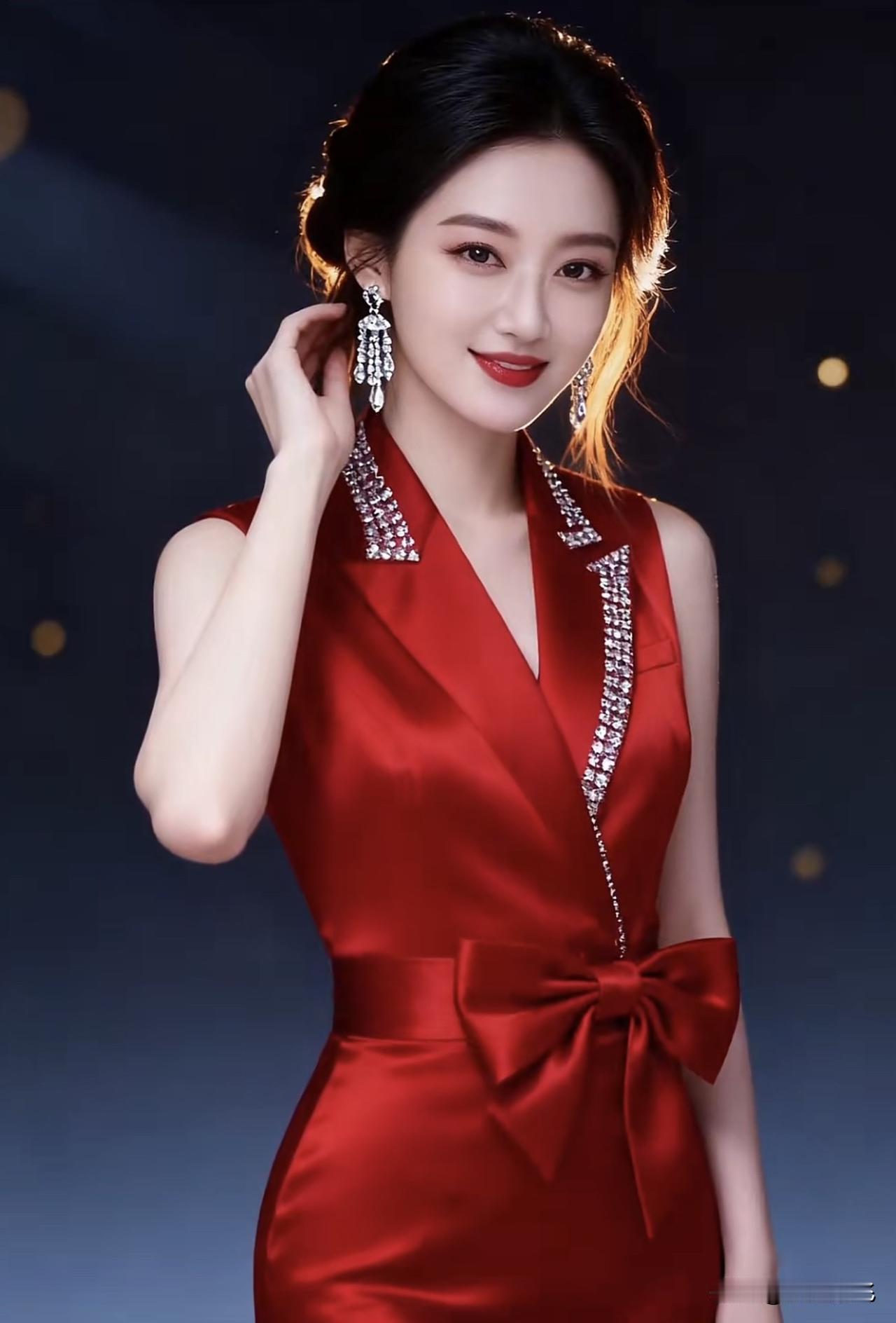红衣美人，笑靥如花。红衣温柔少女 红衣女拍照 红衣花裙少女 玫瑰红装美女 红衣美