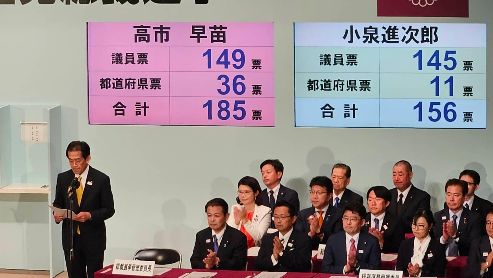 ⚡ 自民党总裁选举4日举行，前经济产业大臣高市早苗在决选中击败农林水产大臣小泉进