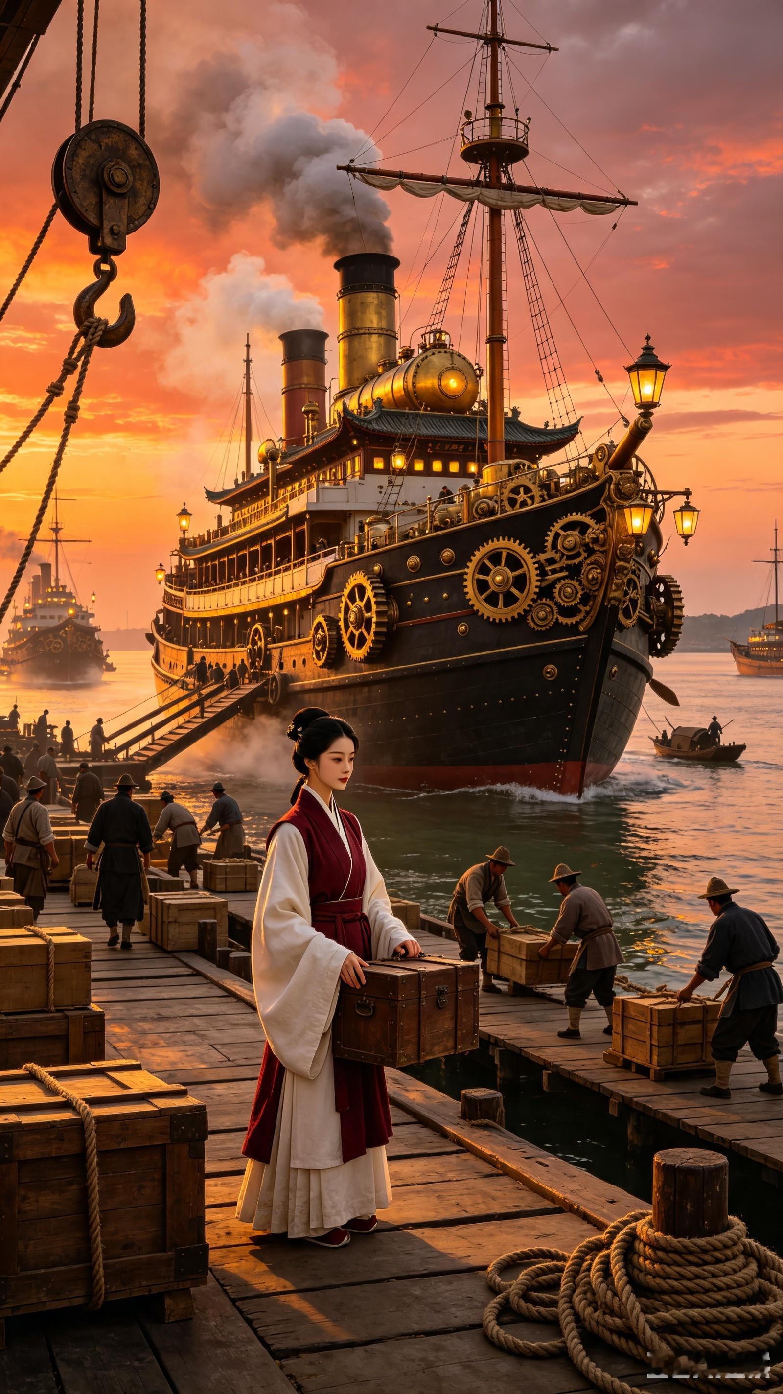 搬这个字形就证明了古代华夏船运的发达，很多字都离不开“舟”，船运是古代最廉价的运