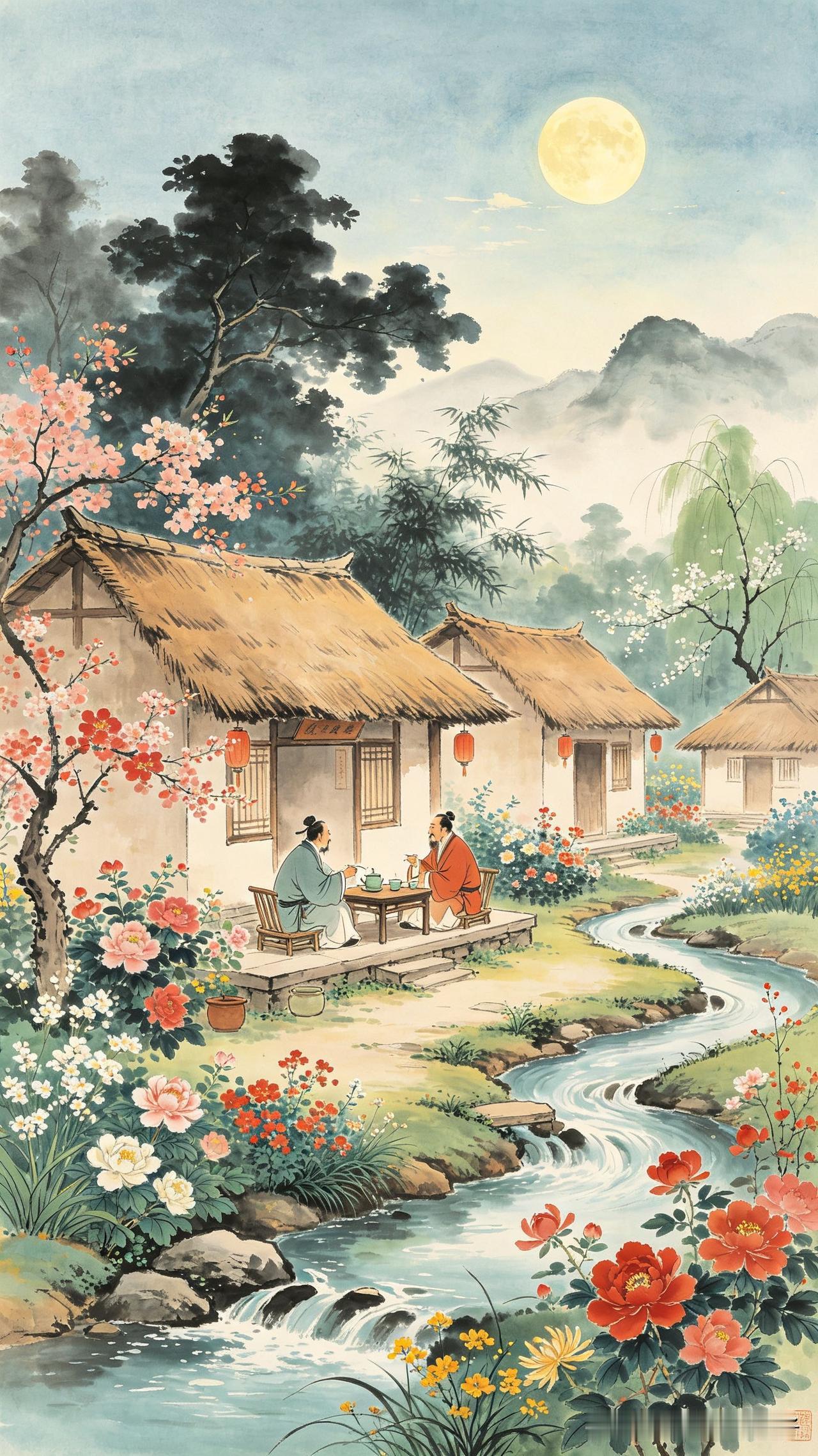 三间茅屋傍溪斜，
不种桑麻只种花。
客问主人何所乐，
     
…………请师友