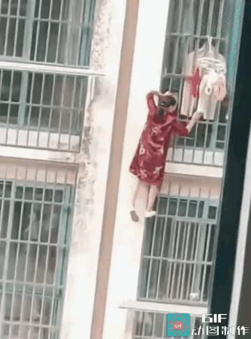 “胆子可真够大的！”一女子打算去隔壁大哥家串门，可又怕大哥正在忙，不方便开门。于