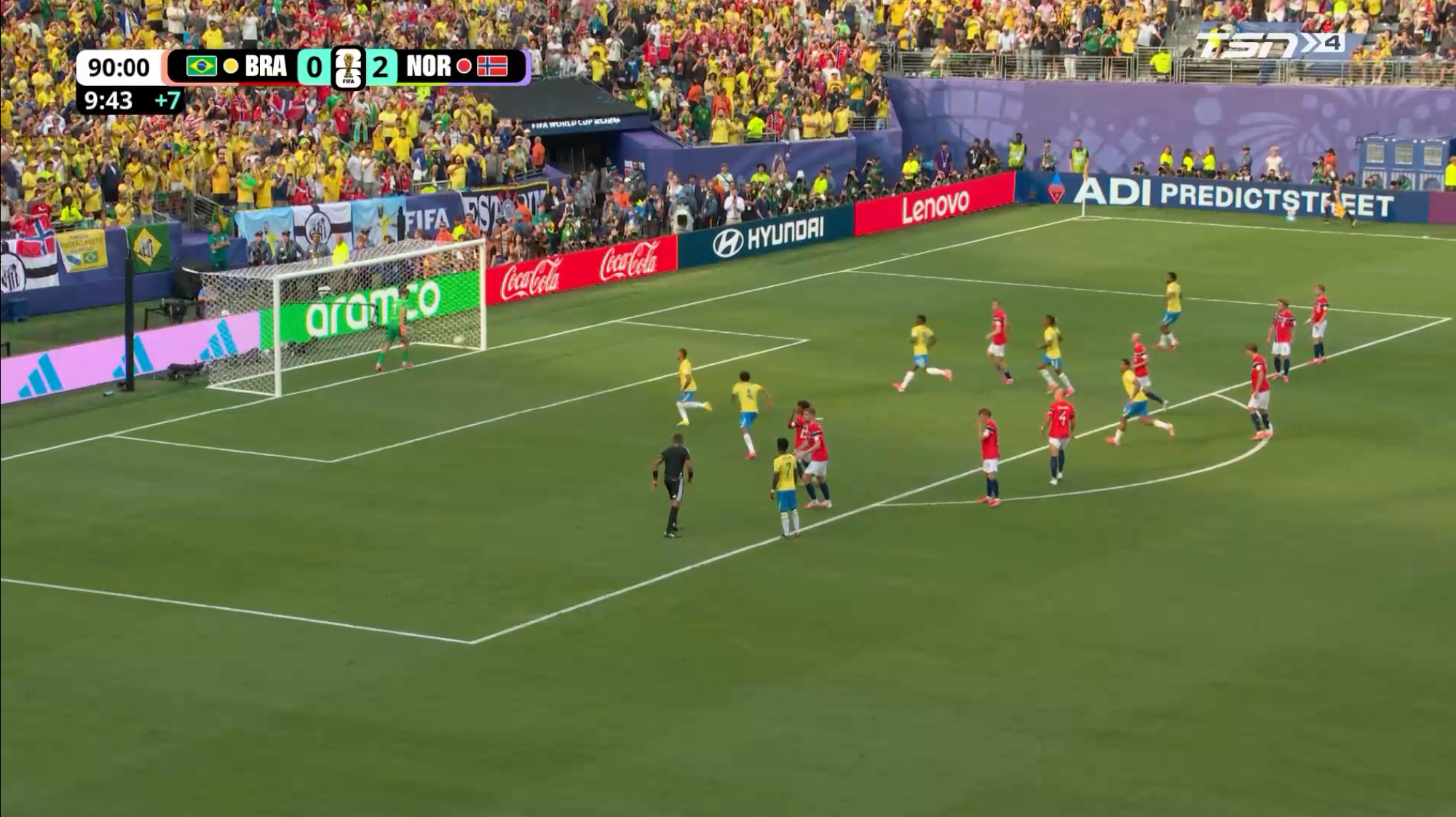 2026国际足联世界杯 16强巴西对阵挪威BO1，13分钟，巴西造点，但是吉马良
