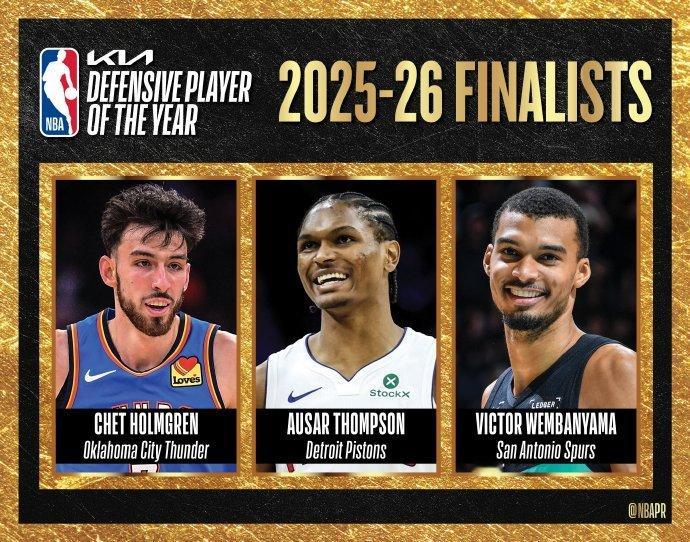 4个奖项进最终名单，同样是赛季前完全无法想象的确定拿到了2个而另外2个无缘，也是