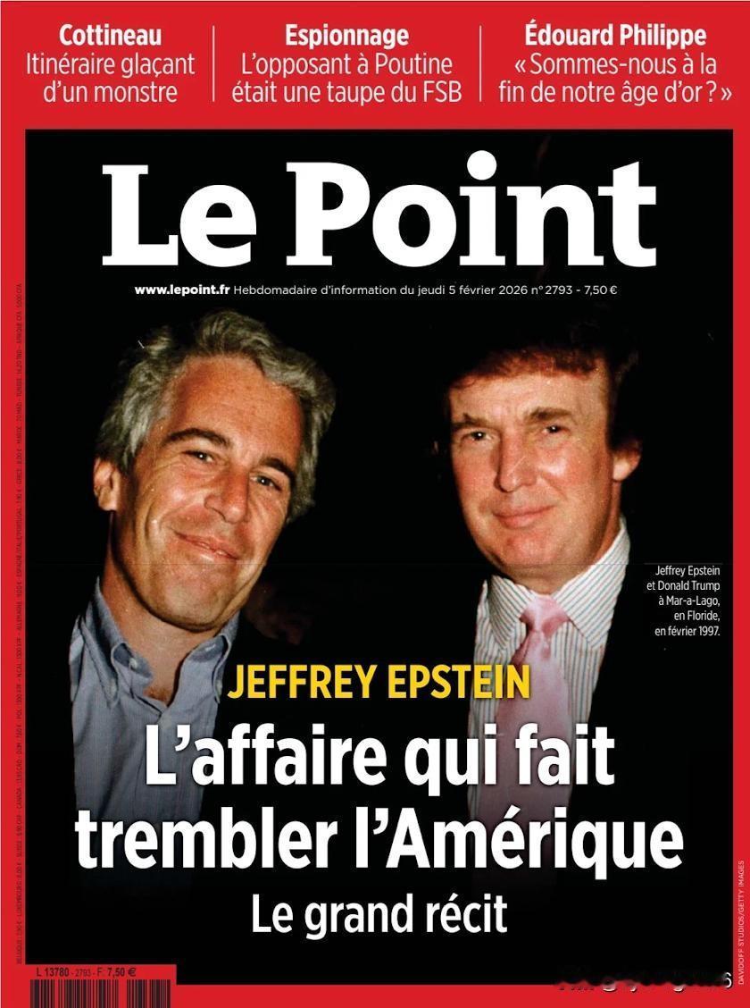🇫🇷《杰弗里·爱泼斯坦：震惊美国的案件》。这是法国周刊《观点报》（Le Po