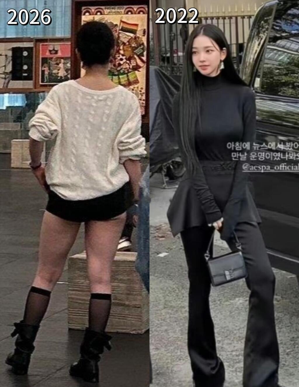 柳智敏两年偶遇图对比，变化还挺大 ​
