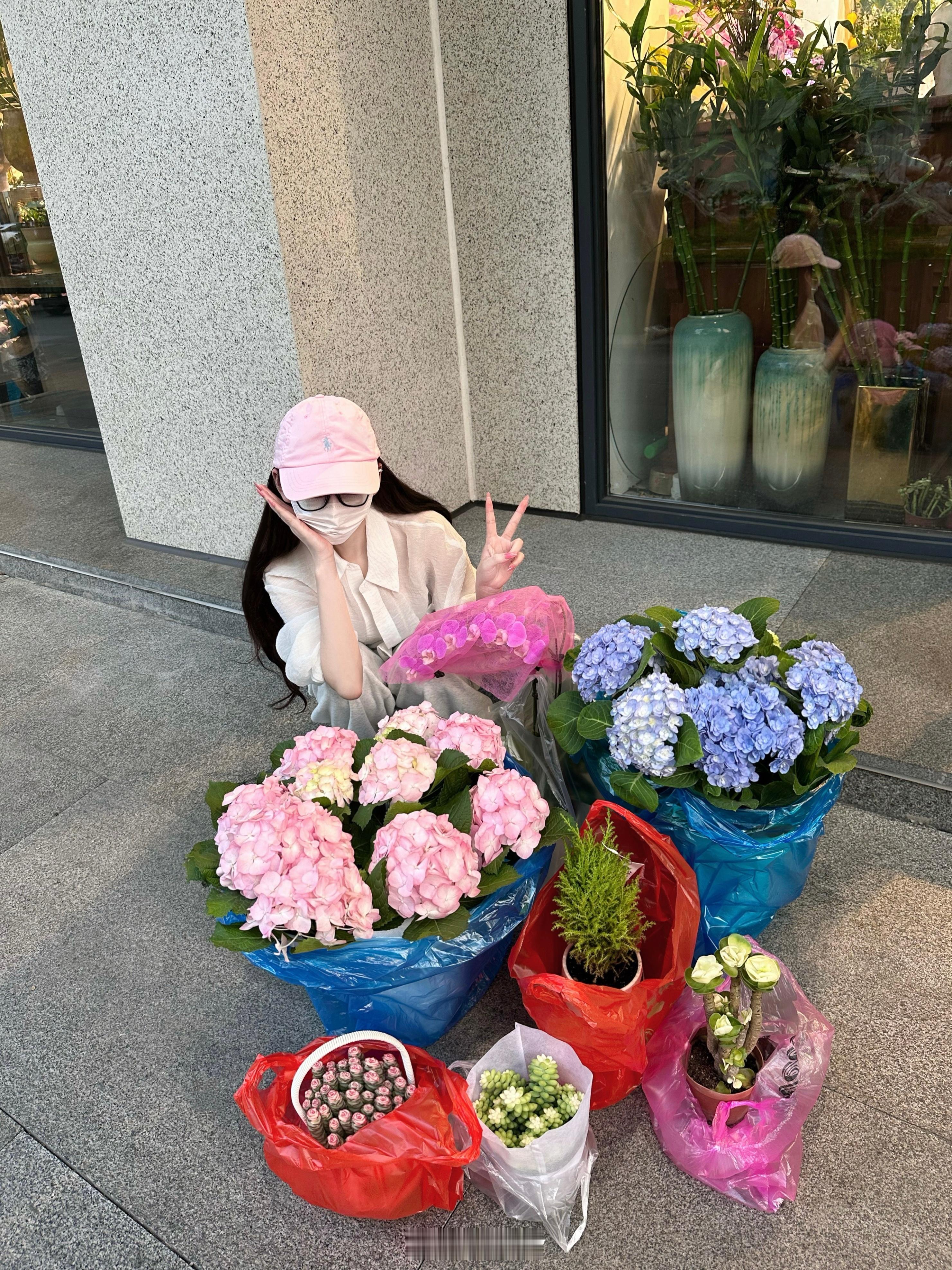 在花鸟市场一路砍价 最后把老板脑子绕晕 这么大一盆绣球55搬走嘻嘻 下次还去 