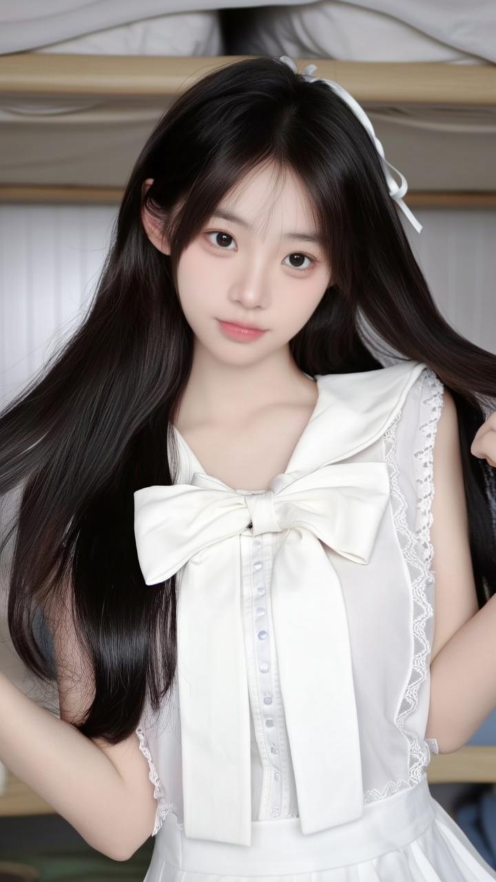 少女心满满，甜美蝴蝶结发饰，梦幻的白色连衣裙，可爱到爆！💖🌸👗