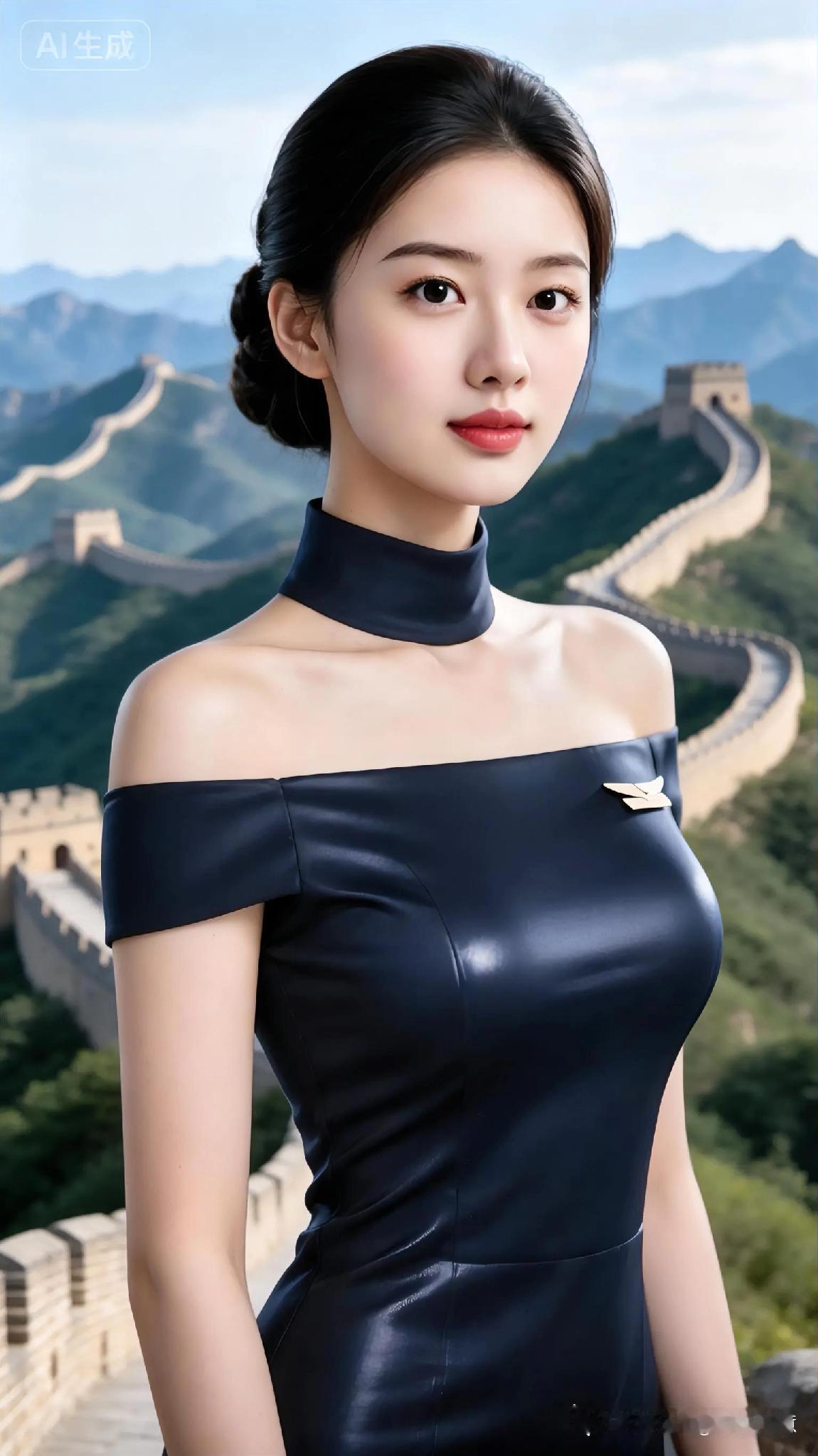 惊艳的东方美人与壮丽的长城相映成趣，尽显古典与现代的完美融合！

长城旅游照 