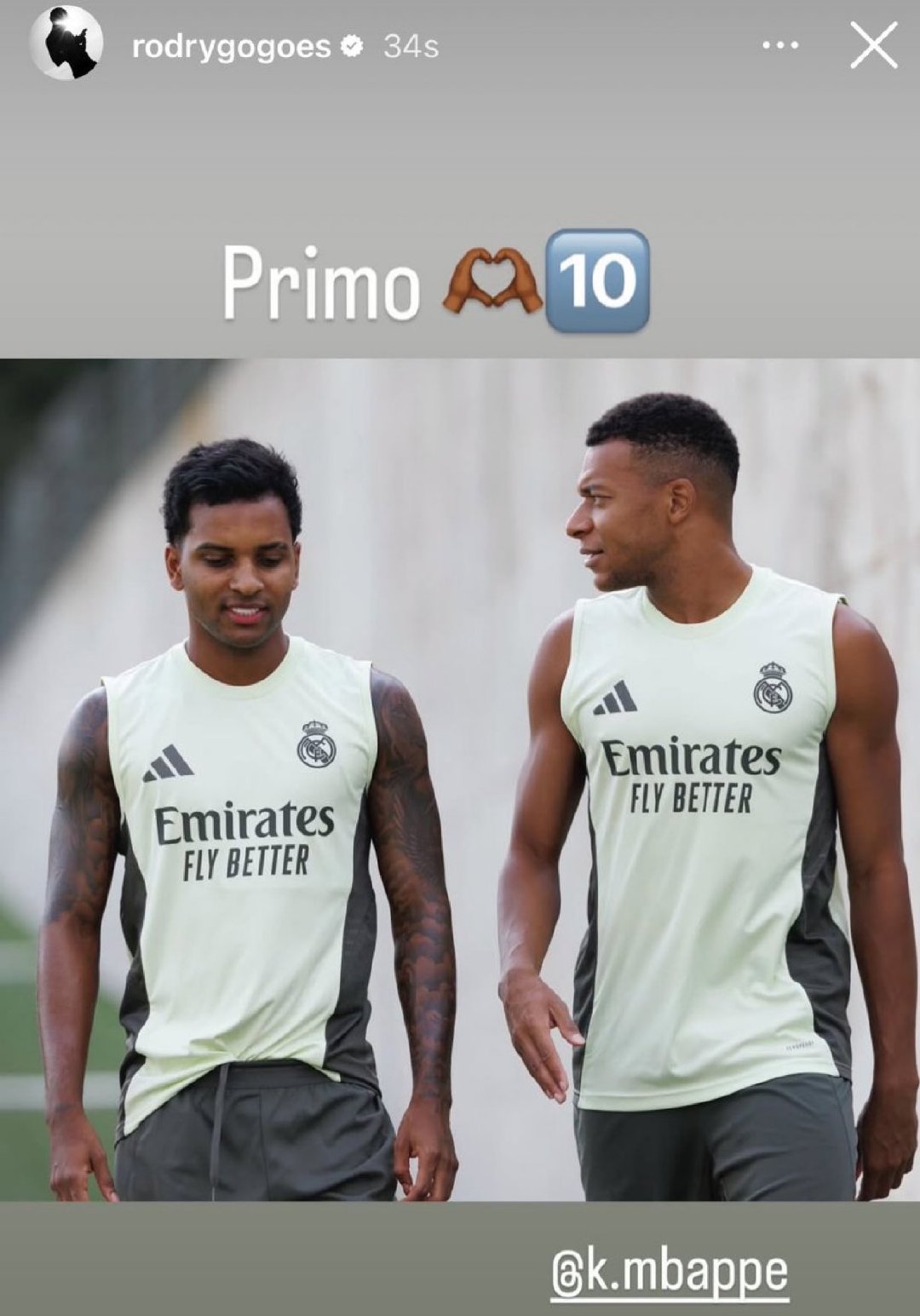 罗德里戈IG：表哥🤍🔟halamadrid ​​​