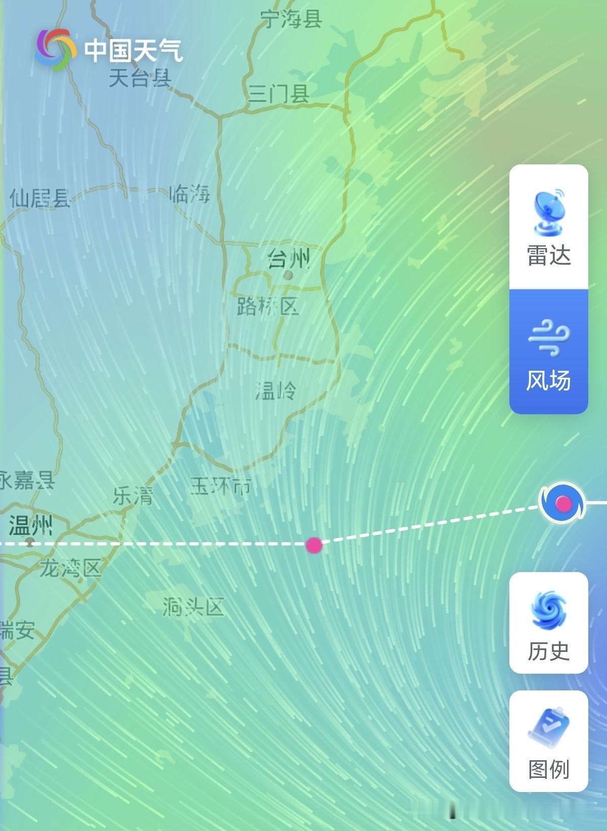 看这个路径，跟巴威差不多了，而且也是以14级的风速前进，对着乐清湾一带。如果这次
