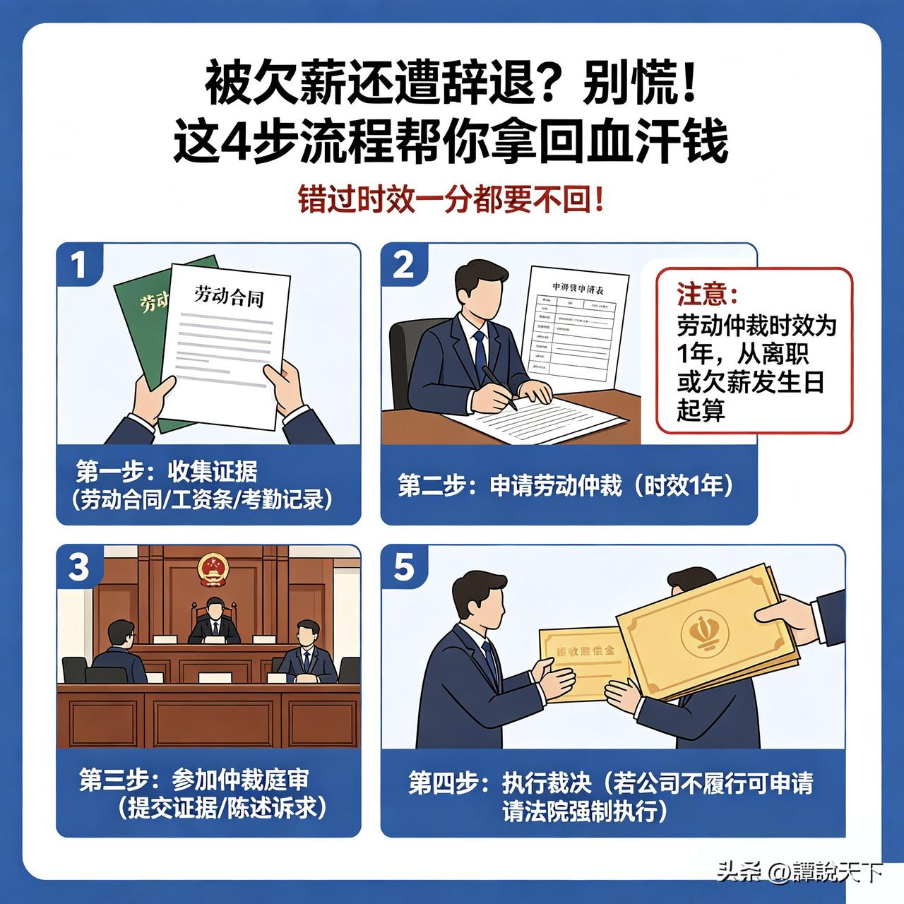 被欠薪还遭辞退？别慌！这4步流程帮你拿回血汗钱，错过时效一分都要不回！

打工最