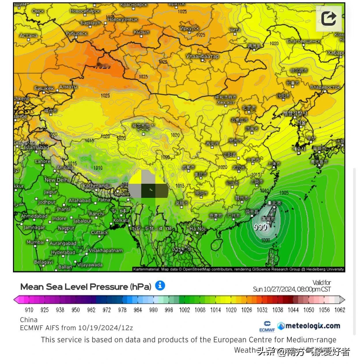 对于20号台风“潭美”的路径有了很大改动，AI方面，一直都是北上登陆台湾岛，后续