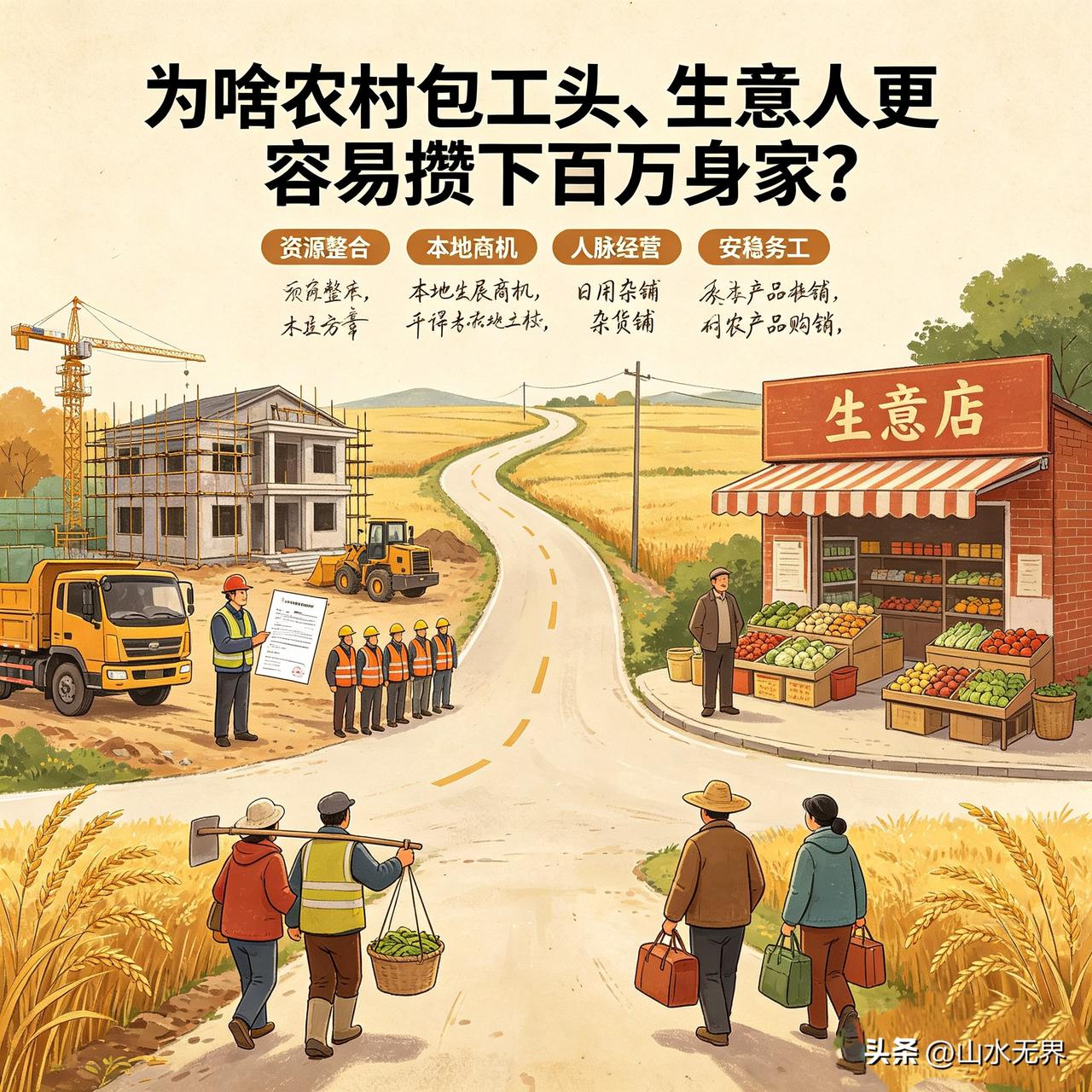 为啥农村包工头、生意人轻松攒下百万身家，普通人却挣钱艰难
 
仔细观察乡下圈子就